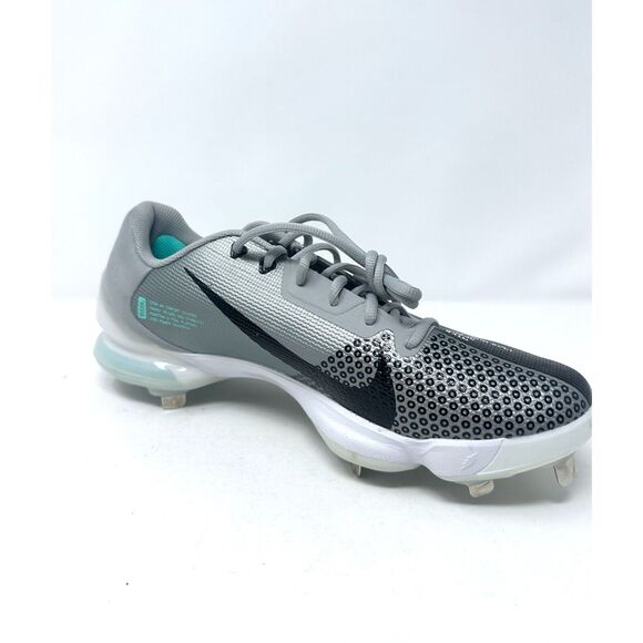Nike men's 12 Force Zoom Trout 7 PRO Low Silver Baseball Cleats NEW DC9905 006 - Picture 3 of 9